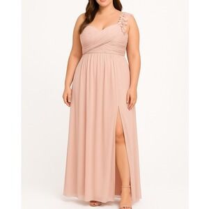 Womens Blush Pink Strapless Pleated Maxi Formal Evening Dress  S NWT Ever Pretty
